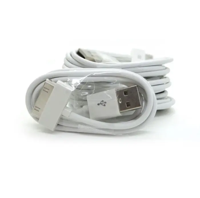 Commercio all'ingrosso Per il iphone 4 4 4s Adattatore di Ricarica Accessori Connettore del Cavo, per iPad 1/2/3 iPod Sync di Ricarica Dati Cable_white