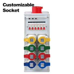 Caja de distribución de caja de luz de escenario de aleación de aluminio SHTX, entrada y salida 32A, salida 16A de 6 vías con enchufe hembra, se puede personalizar - Product Image 1
