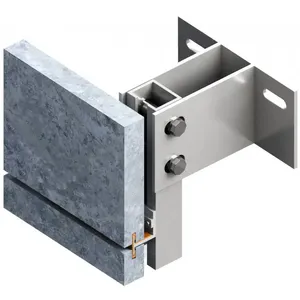 Sistema di rivestimento della facciata in pietra di marmo regolabile in lega di alluminio tipo T-type staffa tipo C - Product Image 3