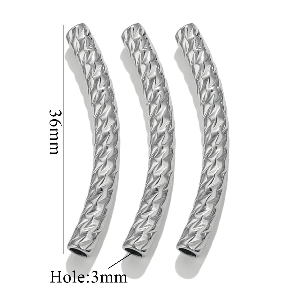 Trou G 3mm * 36mm-couleur argent