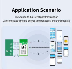 DX-BT26-A modulo Bluetooth Multi-connessione con Antenna esterna può essere collegato a 8 telefoni cellulari insieme alla 5.0 per Arduino