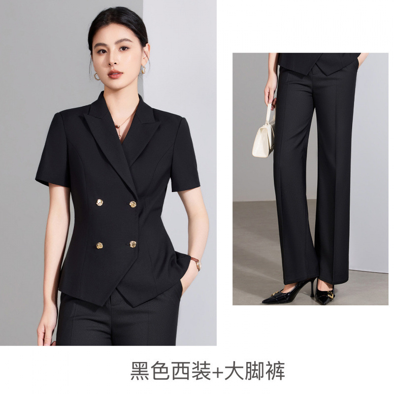 Black suit wide-leg pants