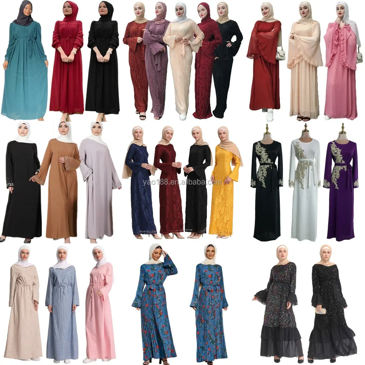 2024 летние женские мусульманские длинные платья с длинным рукавом от производителя оптом