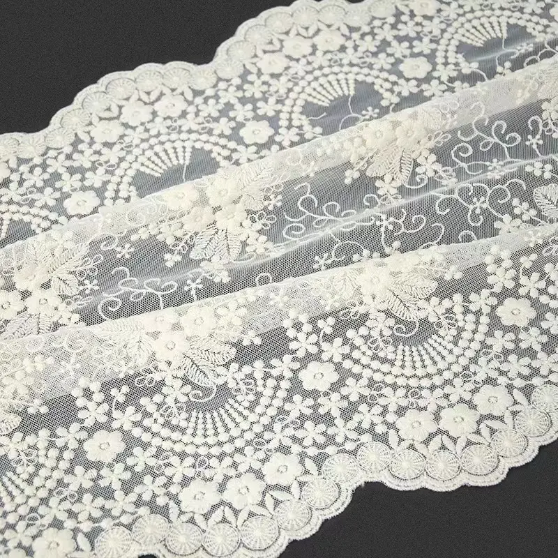 new design custom white cotton vintage embroidery machine lace ribbon boho border lace trim