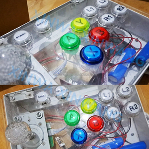 Wireless <strong>USB</strong> <strong>Controller</strong> <strong>Arcade</strong> Stick One Player Game DIY Kit with 30mm clear Push Button Happ Joytsick