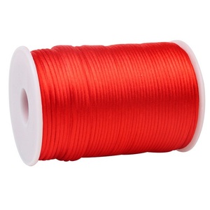 Venta de fábrica, cordón rojo, cuerda, cordón de ganchillo, nudo chino, cordón de cola de rata de macramé para bricolaje
