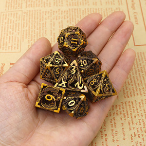Özel zar metal hollow fabrika toptan kalite RPG dundun& Dragons antik zar