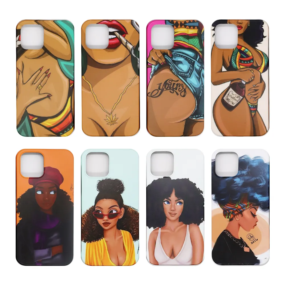 Luxury Poppin Melanin Black Girl Aba Fashion Soft Bumper Phone Case Packaging For Iphone 11 Pro 6 5s 8 8plus X Xs Max 7 7plus Xr