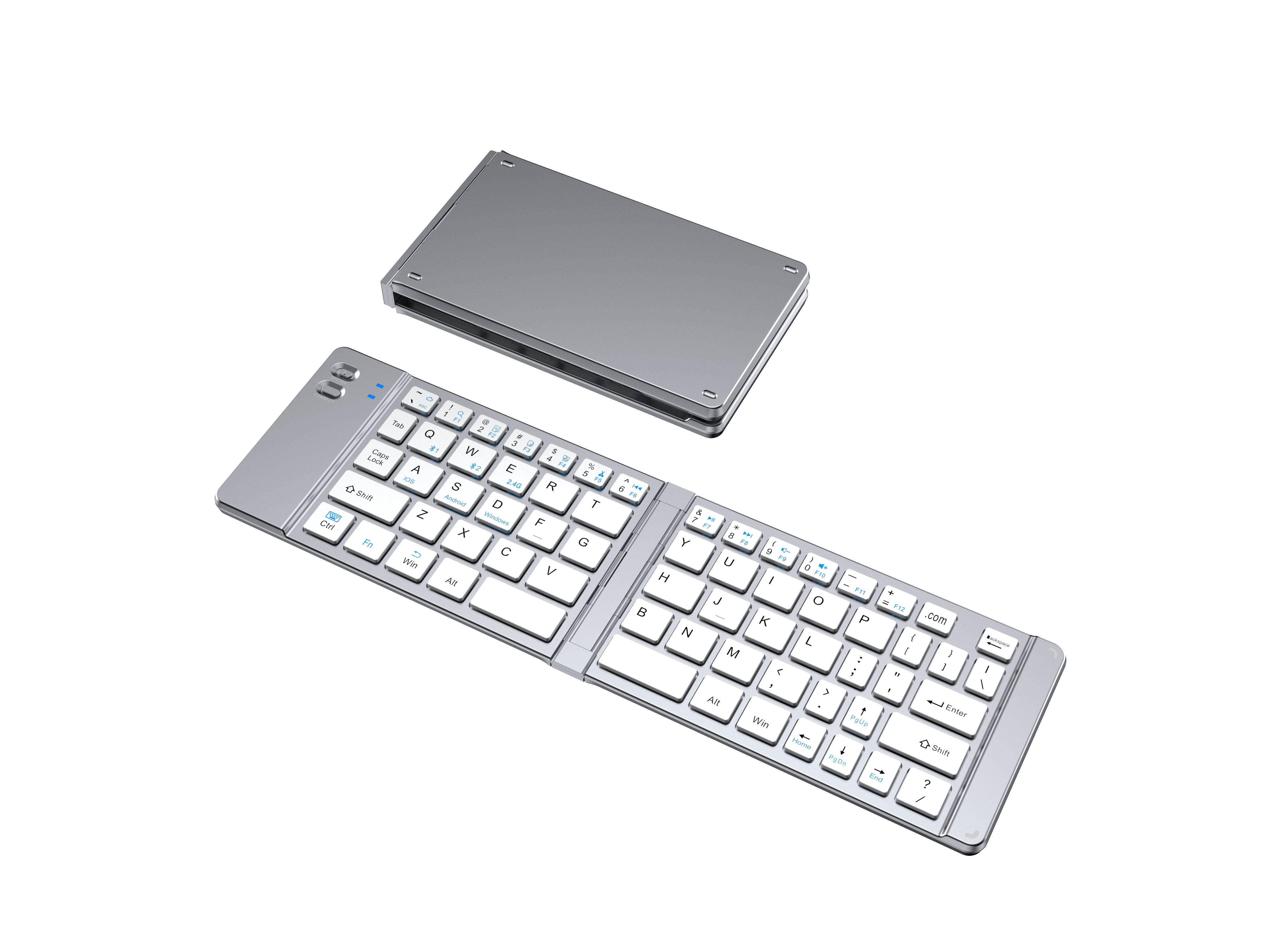 Silver three-mode keyboard and mouse set