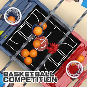 ミニ卓上サッカー & バスケットボールボードゲーム子供用プラスチックデスクゲームFoosballプレーヤー & テーブルバスケットボール - Product Image 2
