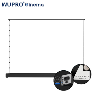Wupro LeApex, pantalla de proyección motorizada ALR de PVC blanco mate suave de 100 pulgadas, pantalla de proyector de elevación de suelo con Control de voz inteligente - Product Image 1