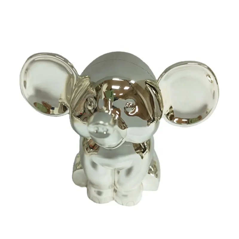 Zinc alloy elephant money box in silver plated