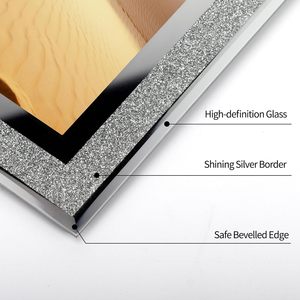 Kalite özel 5 ''6'' 7 ''8'' 10 ''resim çerçevesi, masa üstü için Sparkle cam fotoğraf çerçeveleri 5x7, yatay veya dikey - Product Image 2