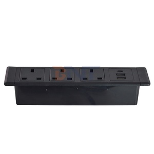 3UK Outlets Tomas de corriente multifuncionales de escritorio 3AC Toma de corriente 2 * USB A + 1 * USB C ABS Toma de mesa - Product Image 4