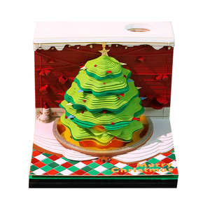 Calendario 2025 Bloc de notas Regalo de la novedad Tear-Off Iluminado Estilo de árbol de Navidad Regalo personalizable de Navidad Bloc de notas 3D - Product Image 1