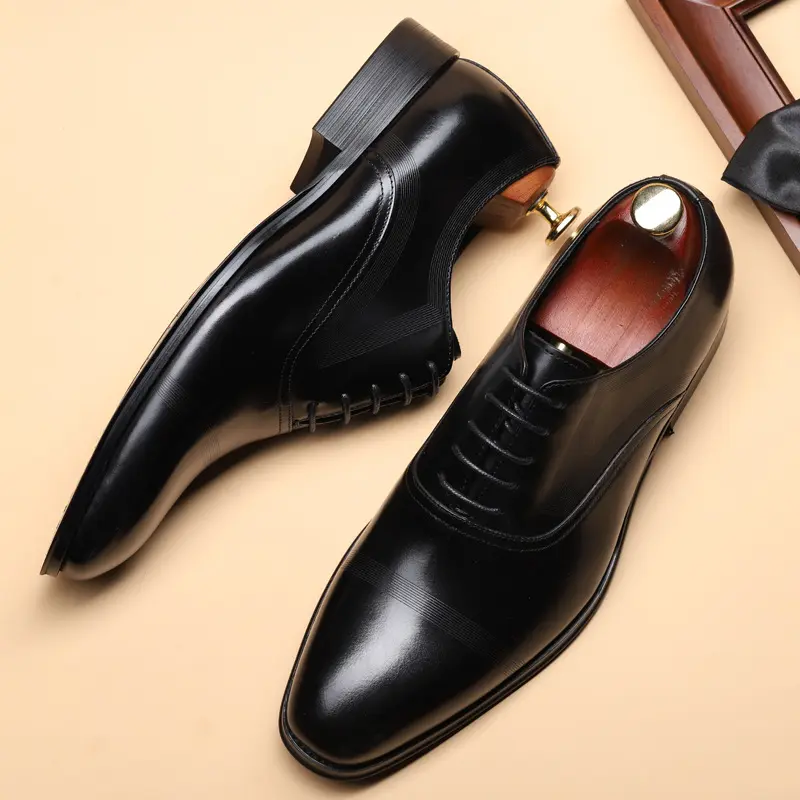 Genuine Leather Dress Shoes & Oxford Business Office Wedding Man Formal Dress Shoes Men Casual Brand Handmade Leather Shoes