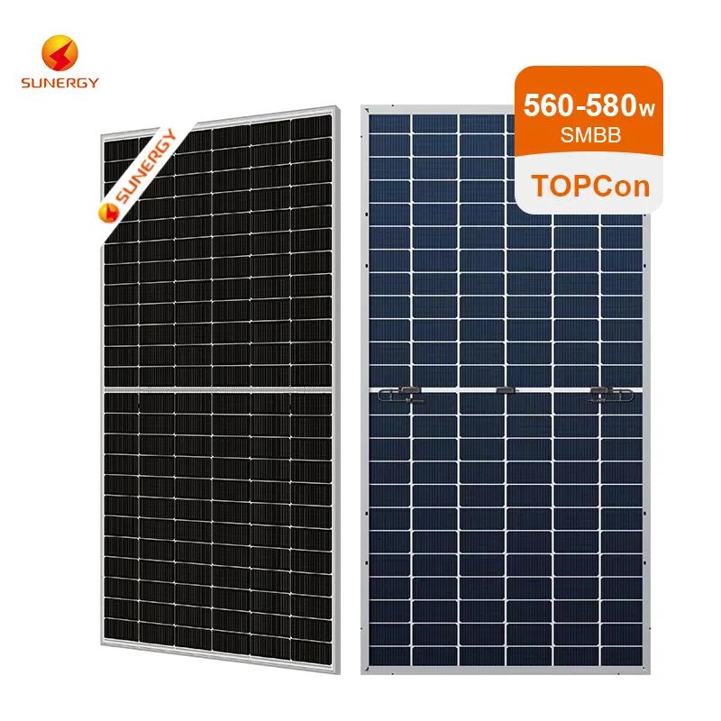 SUNERGY 580W güneş panelleri 560W 565W 570W 575W 580W güneş paneli Bifacial 580W ev kullanımı güneş paneli