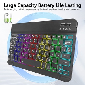 <strong>Custom</strong> 7-colors RGB Backlit Mini Wireless <strong>Keyboard</strong> for iPad Smartphone Tablets Mobile Phone Portable Tablet PC <strong>Keyboard</strong> - Product Image 5