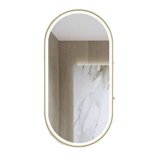 Rotondo ovale di forma irregolare hotel progetto LED bagno smart wifi illuminato specchio da parete