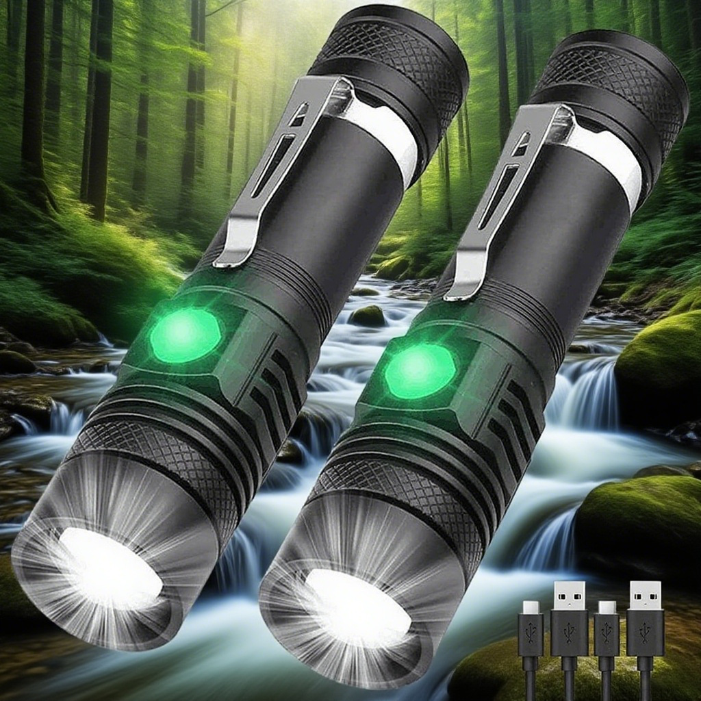 สายชาร์จ USB แบตเตอรี่แบบคาดศีรษะพร้อมไฟ LED T6