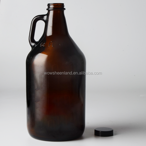 2L琥珀色玻璃咆哮器加州酿造壶玻璃啤酒瓶家用苹果酒