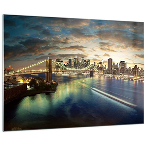 纽约城市景观油画墙上的艺术海报和印刷壁画画布印刷油漆
