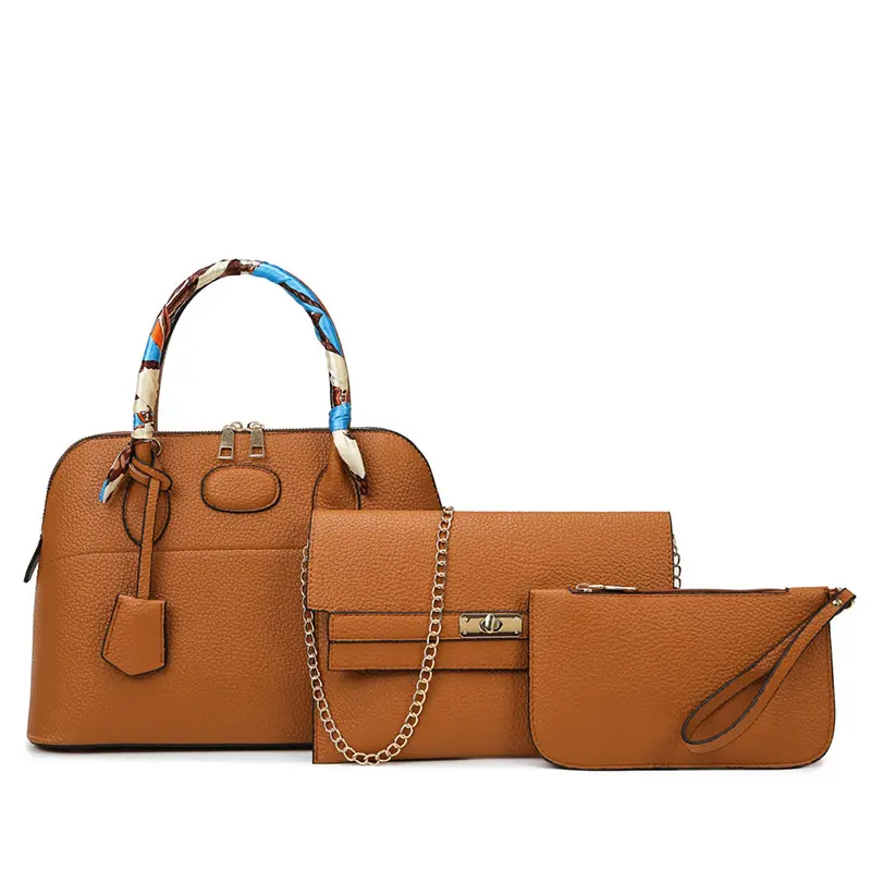 Moda kadın büyük el çantası çanta kabuk çanta seti üretici fiyat pu deri el çantaları bayanlar