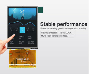 Pocld 2,8 "240*320 Resolución Módulo TFT LCD de 2,8 pulgadas con interfaz MCU Pantalla táctil resistiva Pantalla LCD - Product Image 2