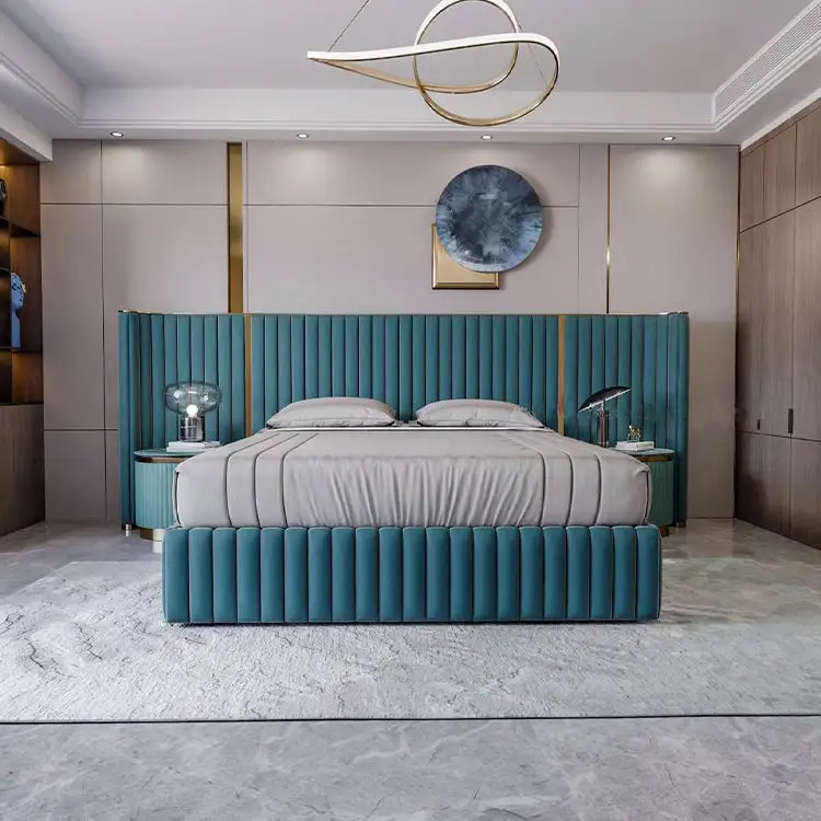 MOONTOP cabeceros para camas king marco de cama de lujo italiano moderno King tapizado cama king size de lujo