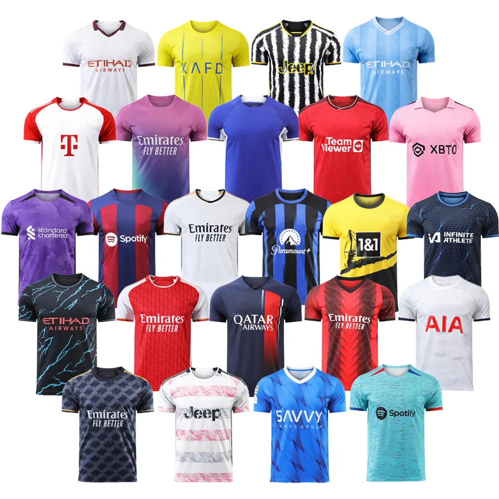 23-24 Hot Latest High Thailand calidad Club Soccer Jersey Custom Football Jersey Sets OEM Team Uniform Wear Training