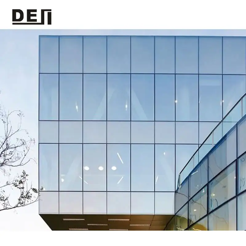 Paneles de aluminio para fachadas, doble cortina de vidrio para exteriores, proyecto de construcción
