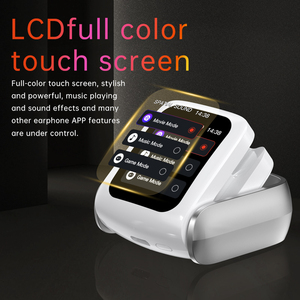 Yeni tasarım akıllı kulakiçi dahili depolama BT5.4 kablosuz kulaklık kulak kulakiçi dijital ekran LCD ekran dokunmatik kontrol - Product Image 4