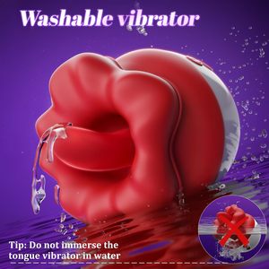 Female Clitoral <strong>Orgasm</strong> Sex Toy Mini USB Charging Multi Vibration Mode Flower Shaped Tongue <strong>Tip</strong> Vibrator - Product Image 5