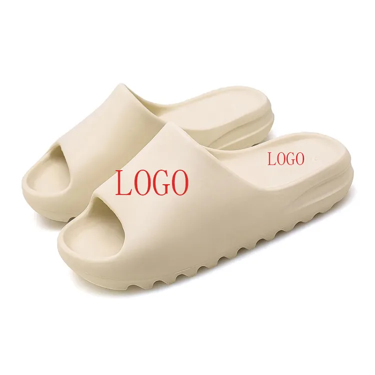 Pantofole con scivoli per sandali in Pvc Eva da uomo in tinta unita nera Unisex con Logo personalizzato