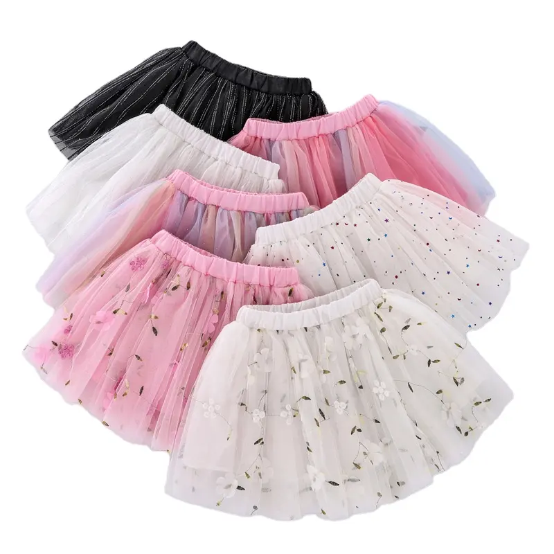 Grosir gaun serbaguna anak perempuan gaun dansa anak rok Tutu berbulu pendek lucu musim panas