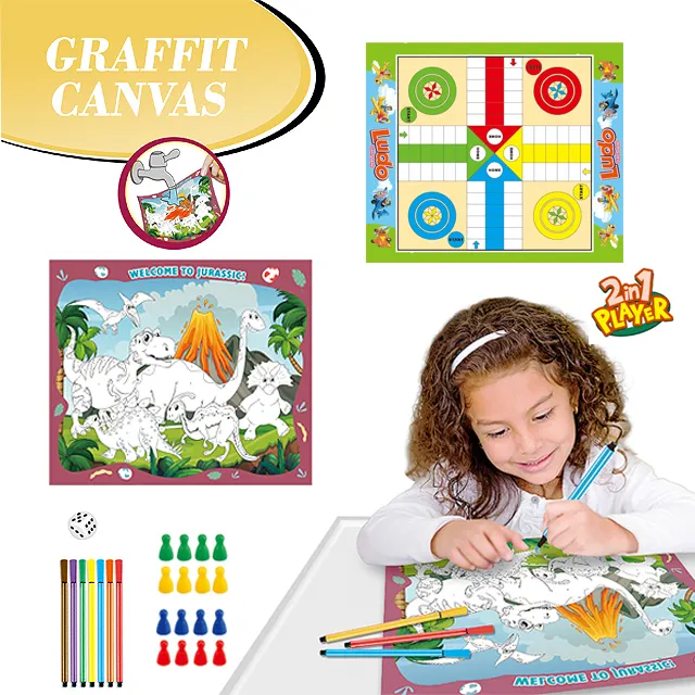 Giocattoli educativi di disegno fai-da-te giochi di scacchi disegni da colorare set graffiti pittura su tela per bambini