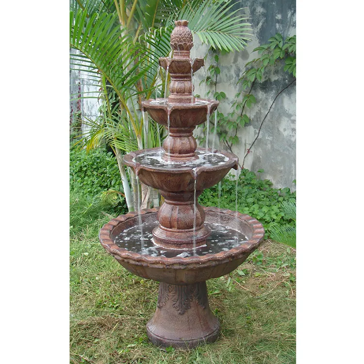 Fuente de agua Feng Shui alta de resina para el jardín