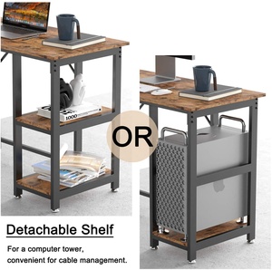 L Shaped <strong>Computer</strong> Desk, Corner Office Desk Writing Study Table with Storage Shelves, Multi-Usage Large Long Home Office Desk Ga - Product Image 2