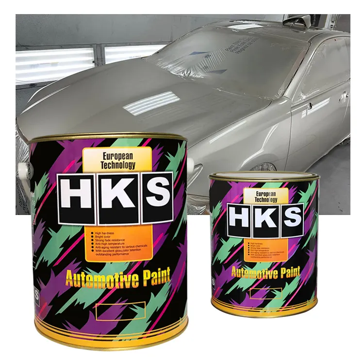HKS yüksek kaliteli araba boyası otomotiv refish boya 1k basecoat renk araba vücut kaplama