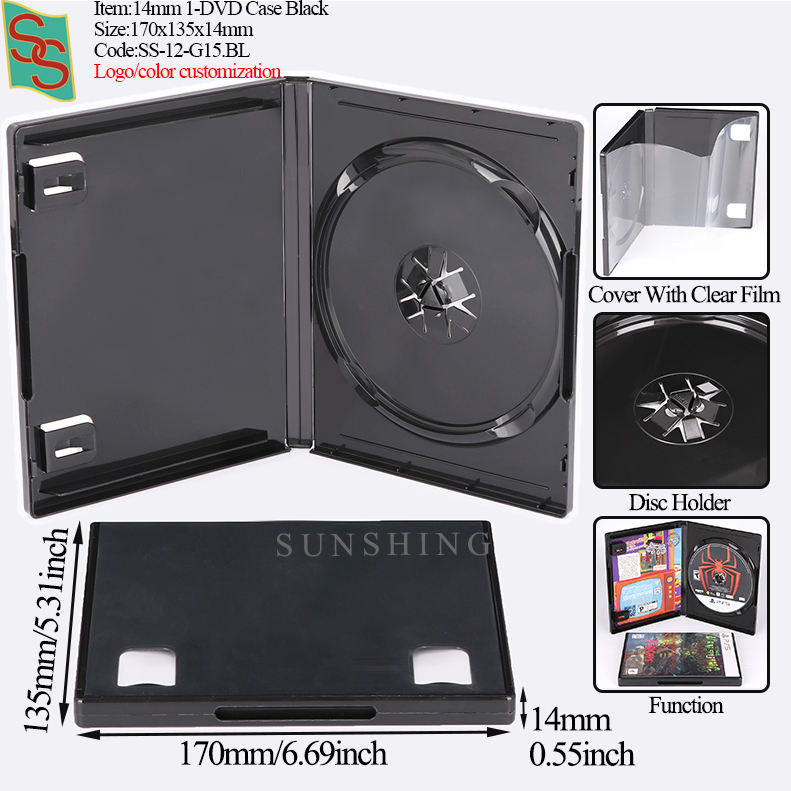 Boîtier 1-DVD 14 mm G15 - Noir