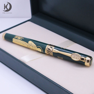 Sang Trọng Bộ Sưu Tập Crafting Vô Thời Lưu Niệm Quà Tặng Bóng Bút Tùy Chỉnh Bút Thiết Kế Dập Nổi Màu Xanh Lá Cây Con Lăn Bóng Bút Thiết Lập - Product Image 4