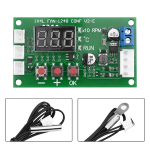 DC 12V 24V 48V 5Aデジタルディスプレイ4線PWMモーターファンスピードコントローラーガバナー温度制御サポートECファン - Product Image 1