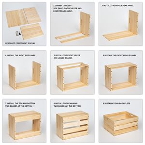 Gỗ thông Lớn Thùng để lưu trữ, vinyl hồ sơ lưu trữ thùng, exuding thông tự nhiên hương vị chưa hoàn thành thùng gỗ để hiển thị - Product Image 6