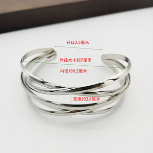 Qixian สร้อยข้อมือแฟชั่น C-สร้อยข้อมือหลายชั้นแบบเปิดกึ่งวงกลมมีจำหน่ายโดยตรงบนอีเบย์ - Product Image 4