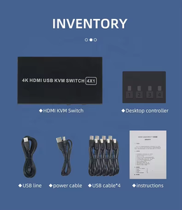 Justlink 4x1 HDMI2.0 KVM交换机4端口USB KVM HDMI交换机，带野兔显示器鼠标键盘和桌面控制器 - Product Image 6