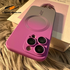 IPhone用高級磁気ワイヤレス充電グラデーションパターン電話ケース11 12 13 14 15Pro MaxPlusソフト磁気シリコンカバー - Product Image 6
