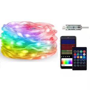 Großhandel 5V Smart APP gesteuerte LED-Lichterkette RGB LED Holiday Weihnachts beleuchtung LED-Lichtst reifen Fernbedienung - Product Image 1