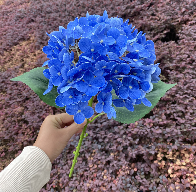 80cm single head hydrangea royal blue