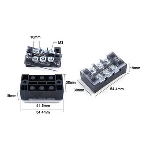 TB2503 25A 3P Pre Insulated Double Row <strong>Fixed</strong> Electrical Connectors Cable Screw Electric Barrier Strip <strong>Block</strong> TB <strong>Terminal</strong> <strong>Block</strong> - Product Image 6