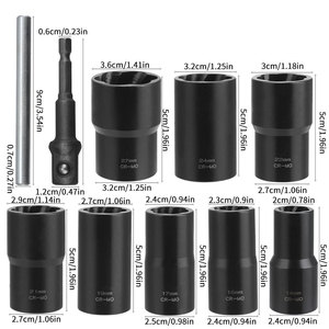 CLAUTOOL 10 adet 1/2-inç sürücü bijon sökücü soket aracı hasarlı dondurulmuş çiviler paslanmış yuvarlatılmış cıvata ve somun vidalar - Product Image 6